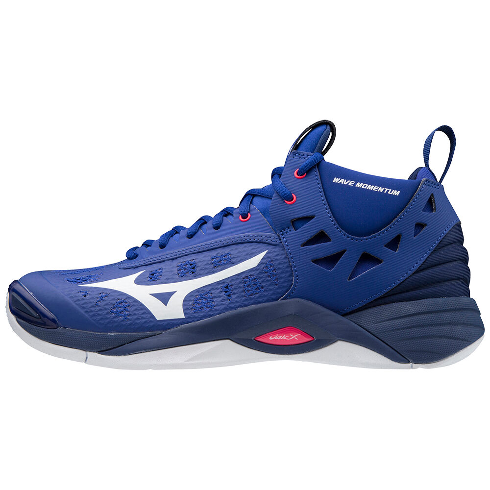 Scarpe Pallavolo Mizuno Wave Momentum Mid Uomo - Blu/Bianche - 54723-TDKA